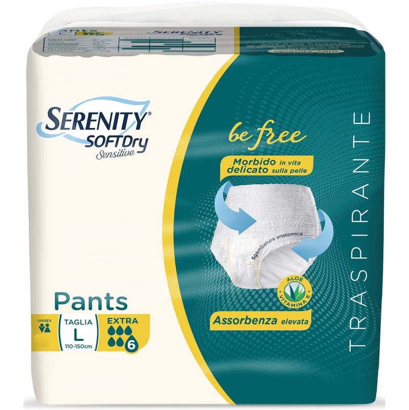 Serenity Soft Dry Sensitive Pants Extra Taglia L 14 Pezzi