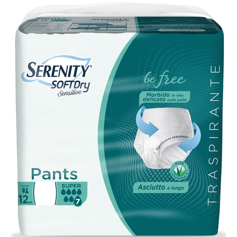 Serenity Soft Dry Sensitive Pants Super Taglia L 12 Pezzi