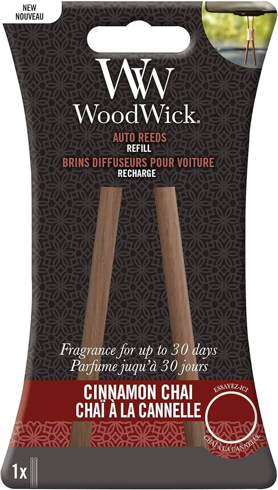 Woodwick - Bastoncini di ricambio per diffusore auto Cinnamon Chai