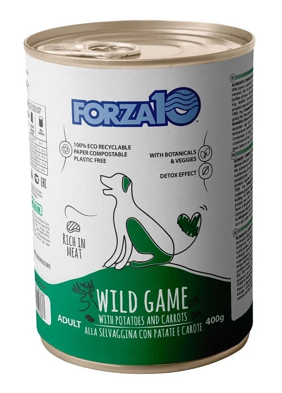 Forza10 Adult Maintenance Cibo Umido Con Selvaggina/Patate/Carote Cani Adulti Barattolo 400g