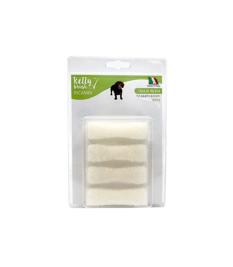 Kelly Brush Ricambi Kit Spazzolino Taglia Media Spugne Dure Per Cani 12 Applicazioni