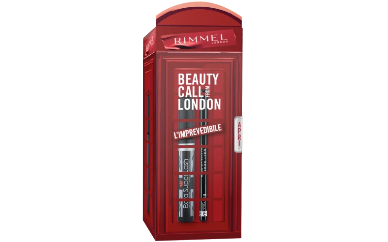 Rimmel Xmas Pochette Extra Superlash Kit Cabina Telefonica