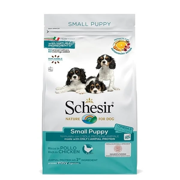 Schesir Ricco In Pollo Cibo Secco Cani Cuccioli Taglia Piccola Sacco 800g