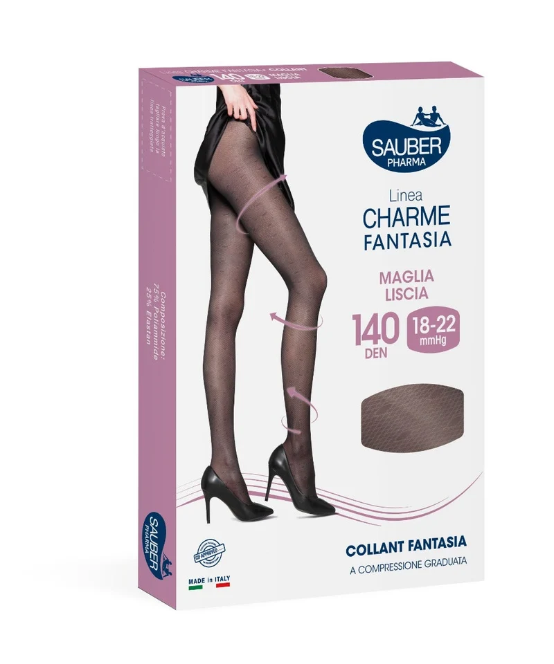 Sauber Linea Charme Fantasia 140 Den Collant Maglia Liscia