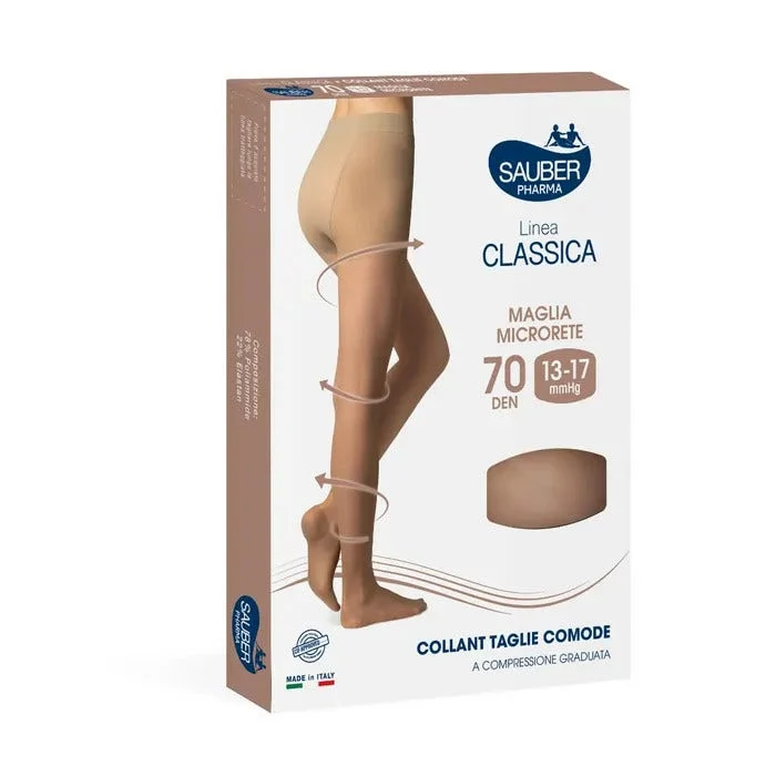 Sauber Linea Classica 70 Den Collant Taglie Comode Maglia Microrete