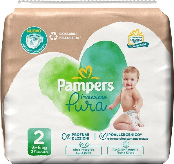 Pampers Taglia 2 Protezione Pura 27 Pannolini