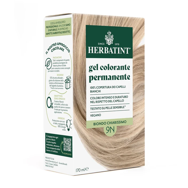 Herbatint Tinta Capelli Gel Permanente 9n Biondo Chiarissimo 170 ml