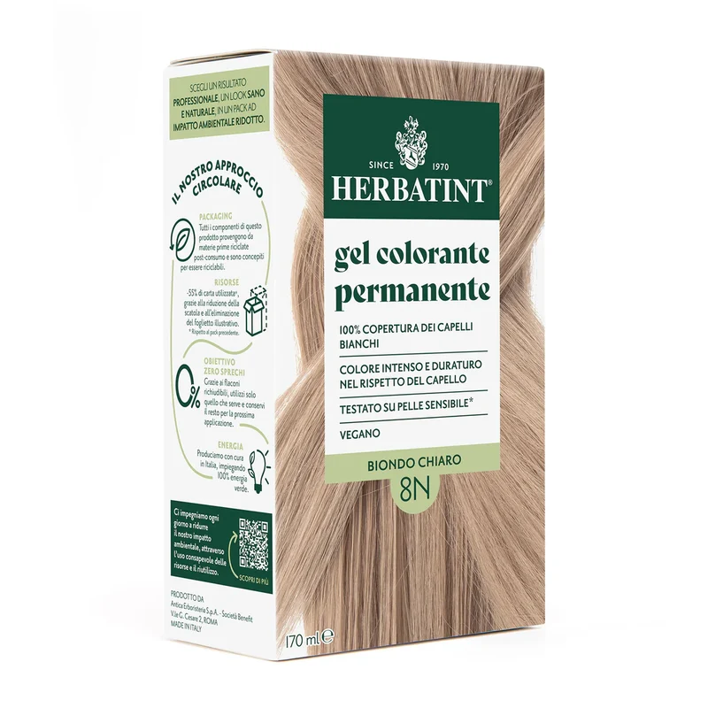Herbatint Tinta Capelli Gel Permanente 8n Biondo Chiaro 170 ml