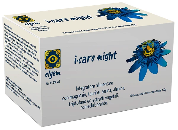 I Care Night 10 Flaconcini Integratore che favorisce il rilassamento ed il benessere mentale
