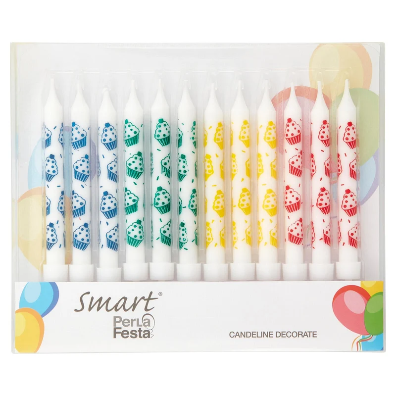 Smart PerLa Festa Candeline Decorate 12 pz