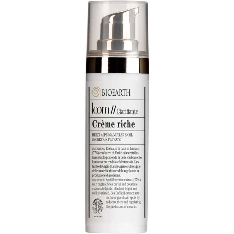 Bioearth Loom Crema Chiarificante Viso Ricca Rughe 30ml