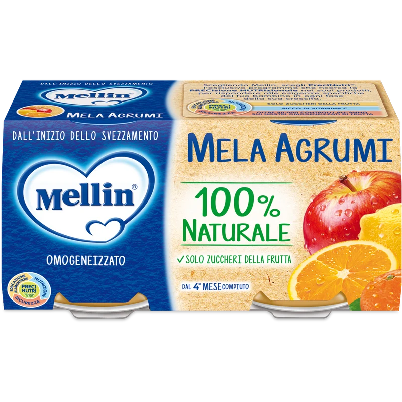 Mellin Omogeneizzato Mela Agrumi 2x100g