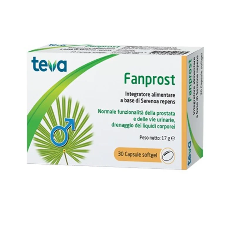 Teva Fanprost per la funzionalità della prostata e vie urinarie 30 Capsule softgel