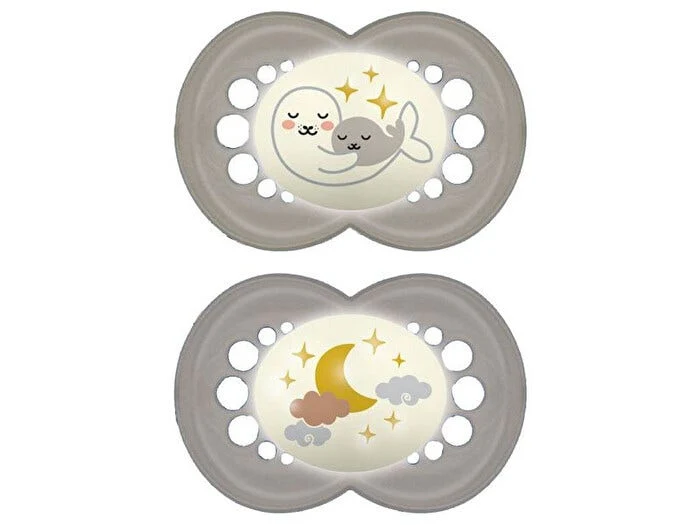 Mam Night Succhietto Silicone Neutro 2 Pezzi 6 Mesi+
