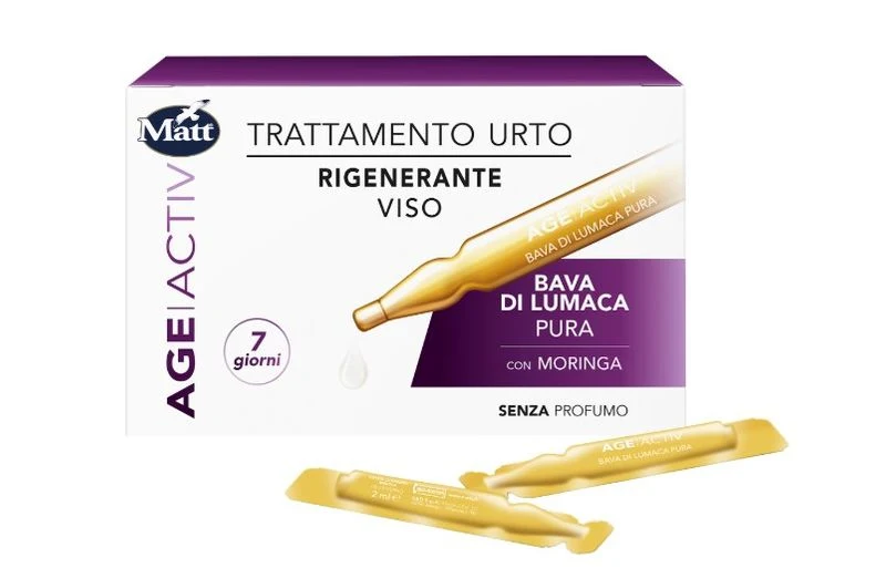 Matt Age Activ Trattamento Urto Bava di Lumaca pura Rigenerante Viso 7 Fiale da 2ml