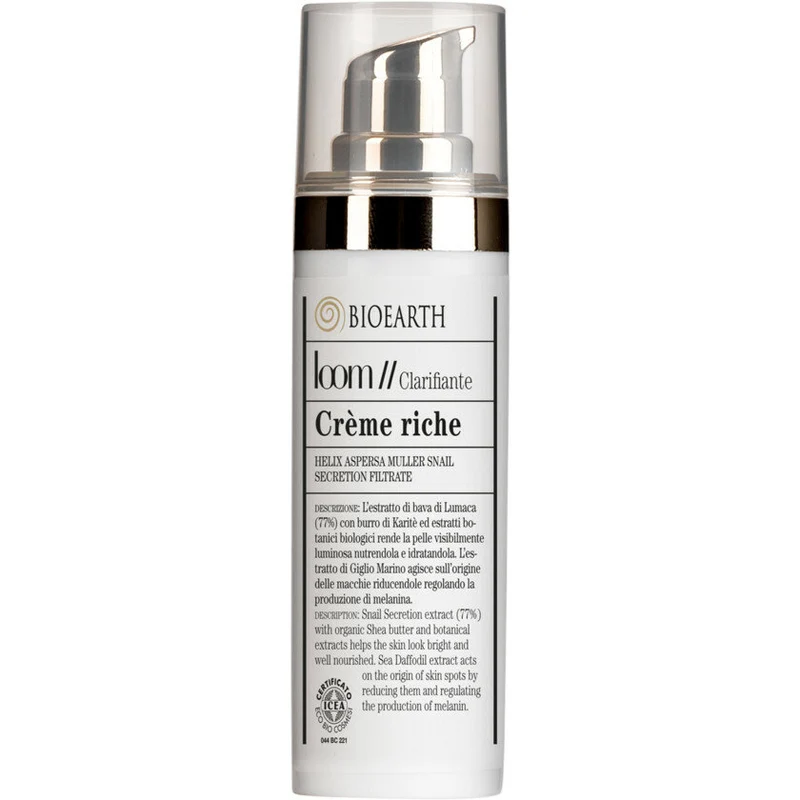 Bioearth Loom Crema Chiarificante Viso Ricca Rughe 30ml