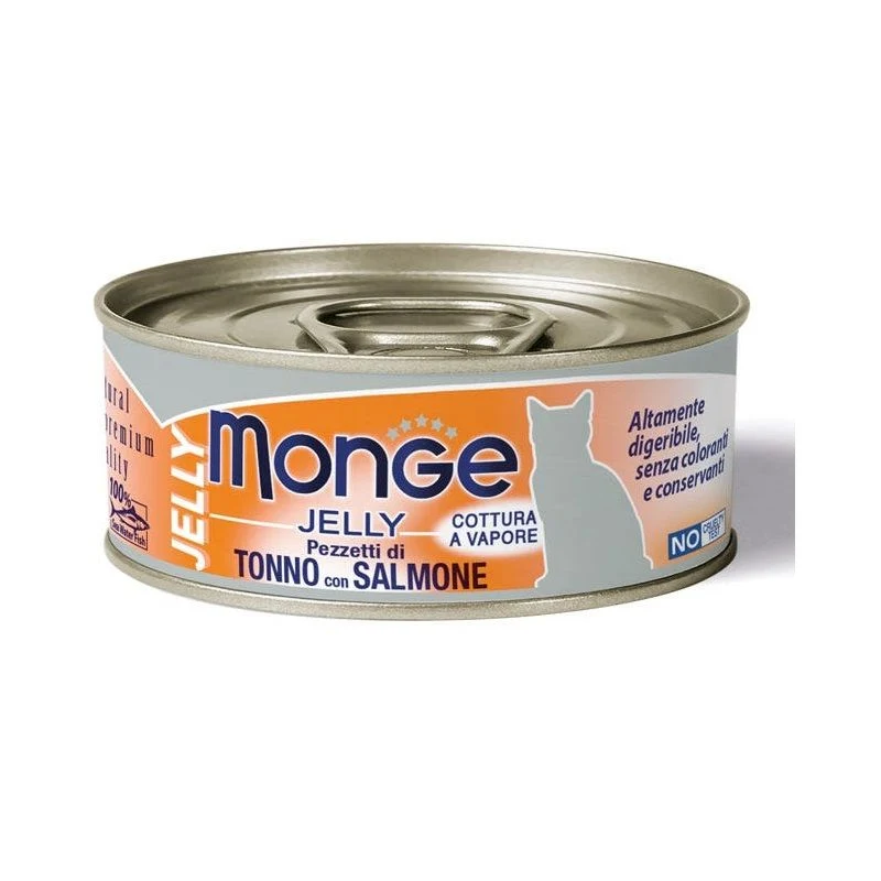 Monge Jelly Tonno Bonito Con Salmone Cibo Umido Per Gatti Adulti 80g