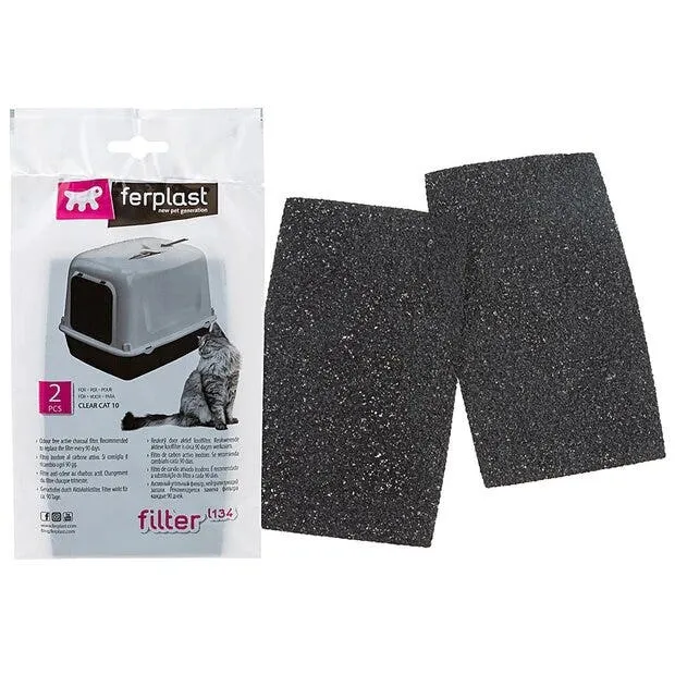 Ferplast L134 Filtri Al Carbone Attivo Per Toilette Per Gatti 2 Pezzi
