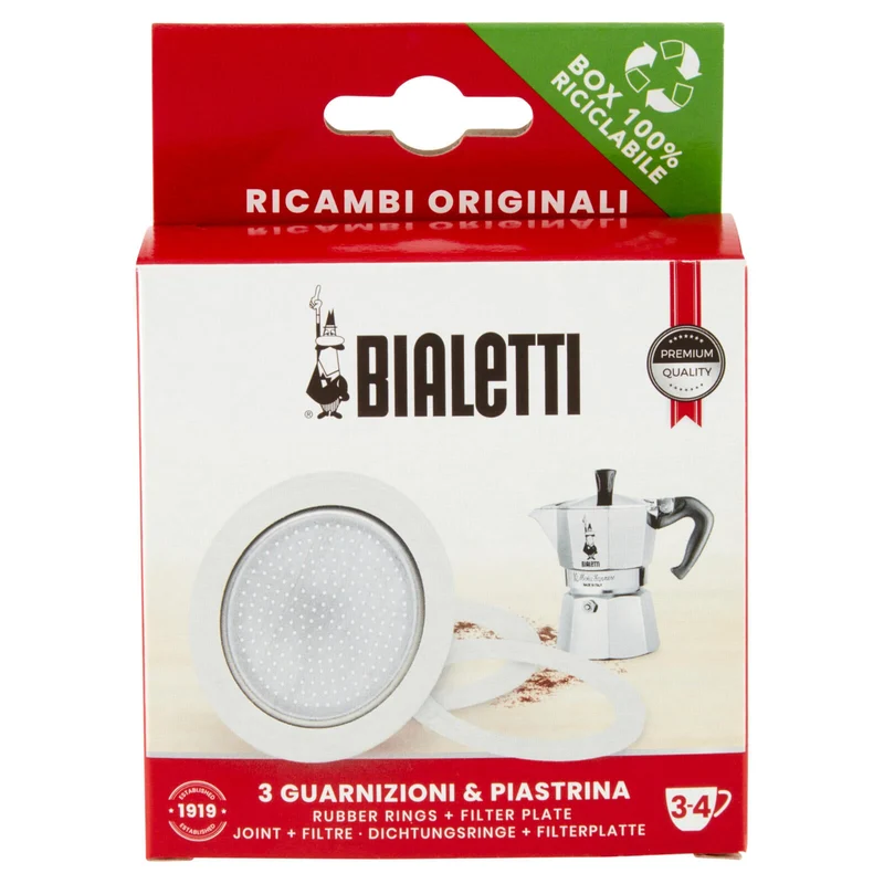Bialetti 3 Guarnizioni & Piastrina 3-4 tazze