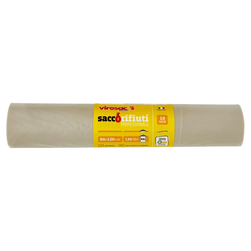 virosac Base sacco rifiuti Professionale 80x120 cm 130 litri XXL 10 pz