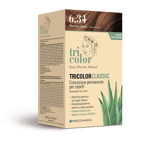 TRICOLOR CLASSIC 6,34 MARRON GLACE' 2 TUBI 50 ML + 2 SHAKER 50 ML + 4 BUSTINE 8 ML