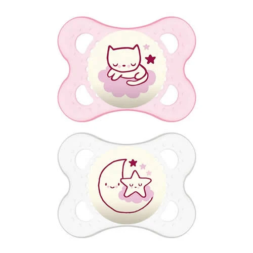MAM SUCCHIETTO ORIGINAL NIGHT 2-6 MESI SILICONE FEMMINA 2 PEZZI