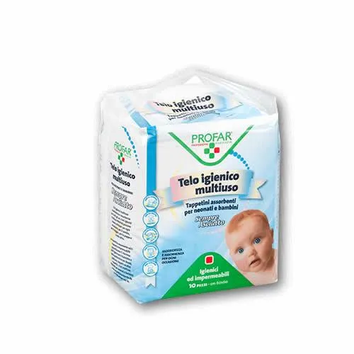 TELO IGIENICO MULTIUSO PROFAR SEMPRE ASCIUTTO PER NEONATI E BAMBINI 60X60CM 10 PEZZI