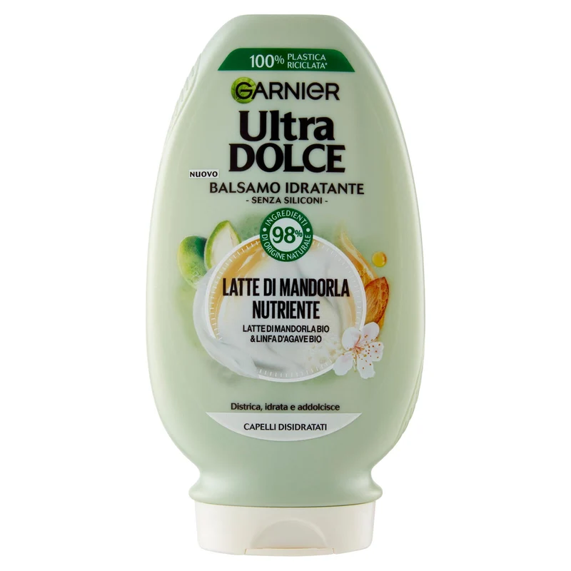 Garnier Balsamo Ultra Dolce Latte di Mandorla, Balsamo Nutriente per Capelli Normali, 200 ml