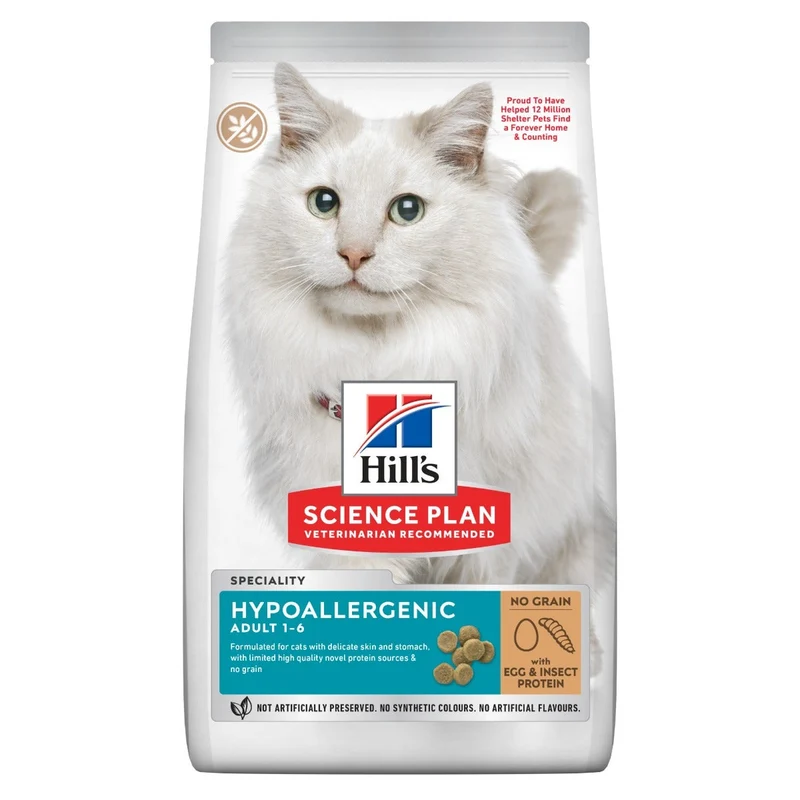 Hill's Science Plan Hypoallergenic Adult Alimento Secco Per Gatti Con Uova E Insetti 1,5Kg