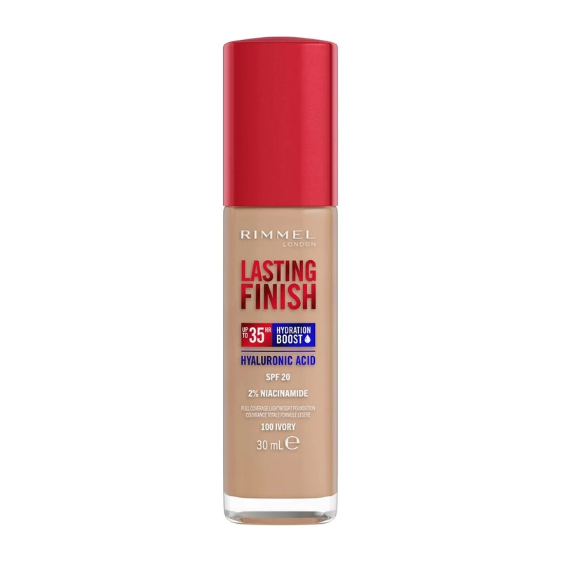 Rimmel Fondotinta Lasting Finish 35h Con Acido Ialuronico 100 Ivory 30ml
