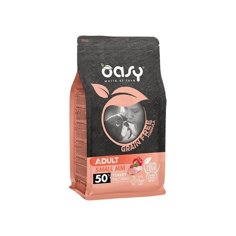 Oasy Grain Free Adult Small & Mini Con Tacchino Per Cani Adulti 2.5kg