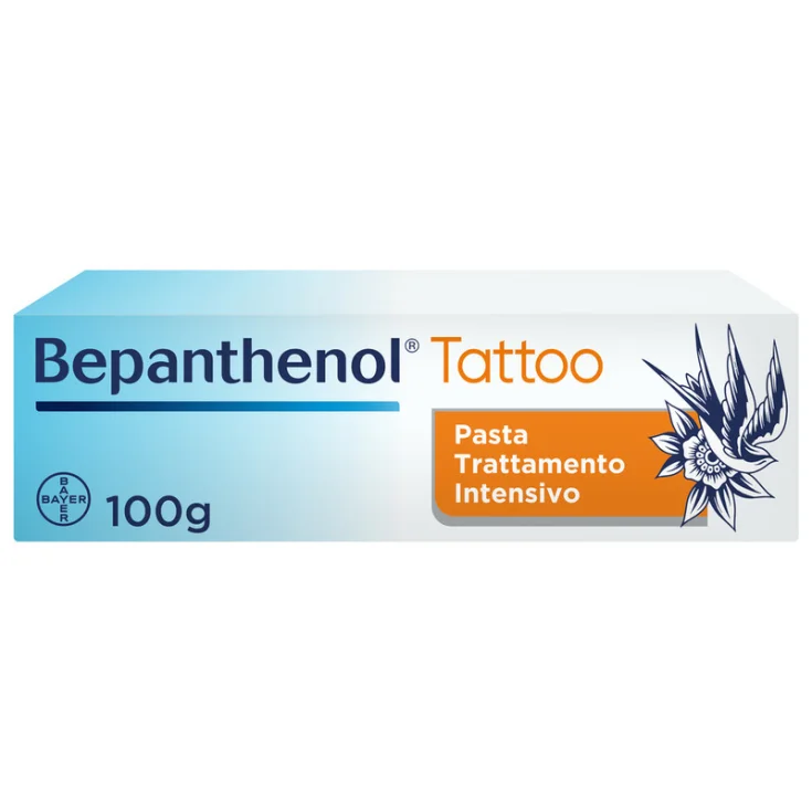 Bepanthenol Tattoo Pasta Trattamento Intensivo, Crema Tatuaggi Corpo con Pantenolo, 100g