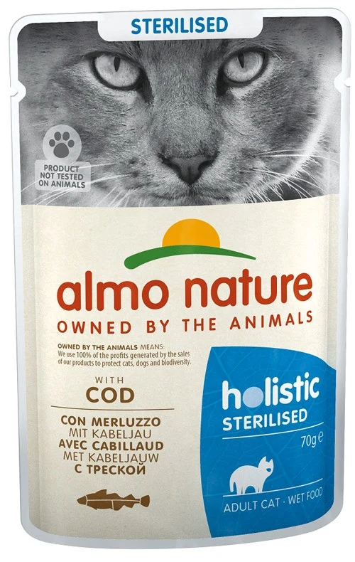 Almo Nature Sterilised Cibo Umido Merluzzo Per Gatti Adulti Sterilizzati Bustina 70g