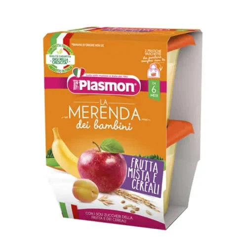 PLASMON LA MERENDA DEI BAMBINI MERENDE FRUTTA CEREALI ASETTICO 2 X 120 G