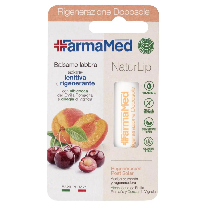 FarmaMed Rigenerazione Doposole Balsamo Labbra azione lenitiva e rigenerante 5,5 ml