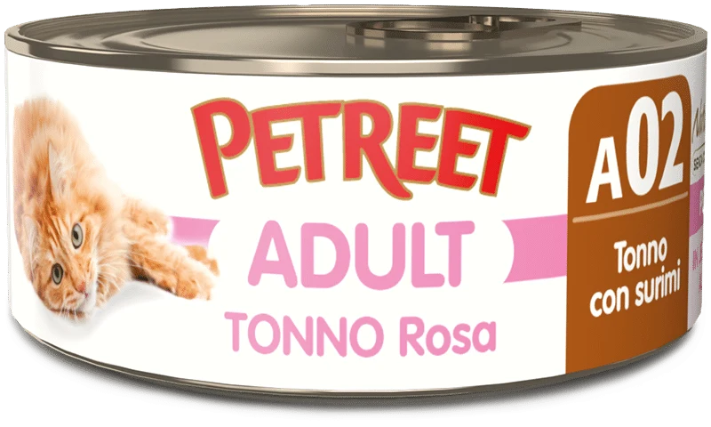 Petreet Tonno Rosa Con Surimi Cibo Umido Gatto Adulto 140g