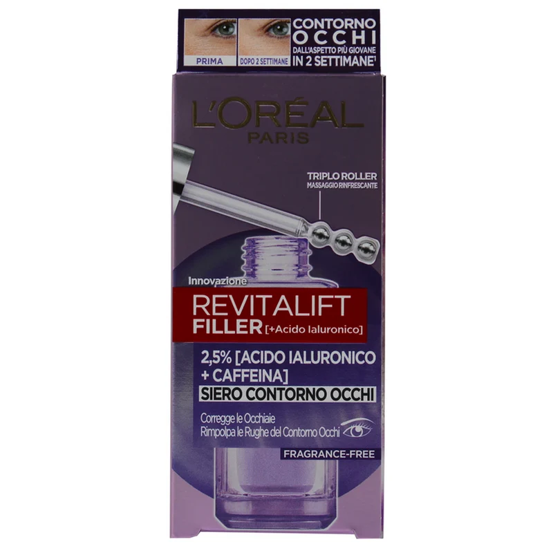 L'OREAL - SIERO CONTORNO OCCHI REVITALIFT FILLER ACIDO IALURONICO + CAFFEINA - 20 ML