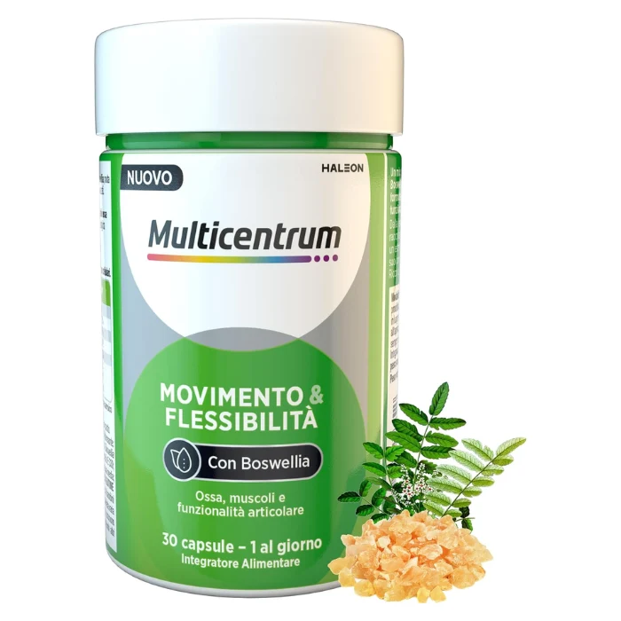 Multicentrum Movimento & Flessibilità, Integratore per Ossa, Muscoli e Articolazioni, 30 Capsule