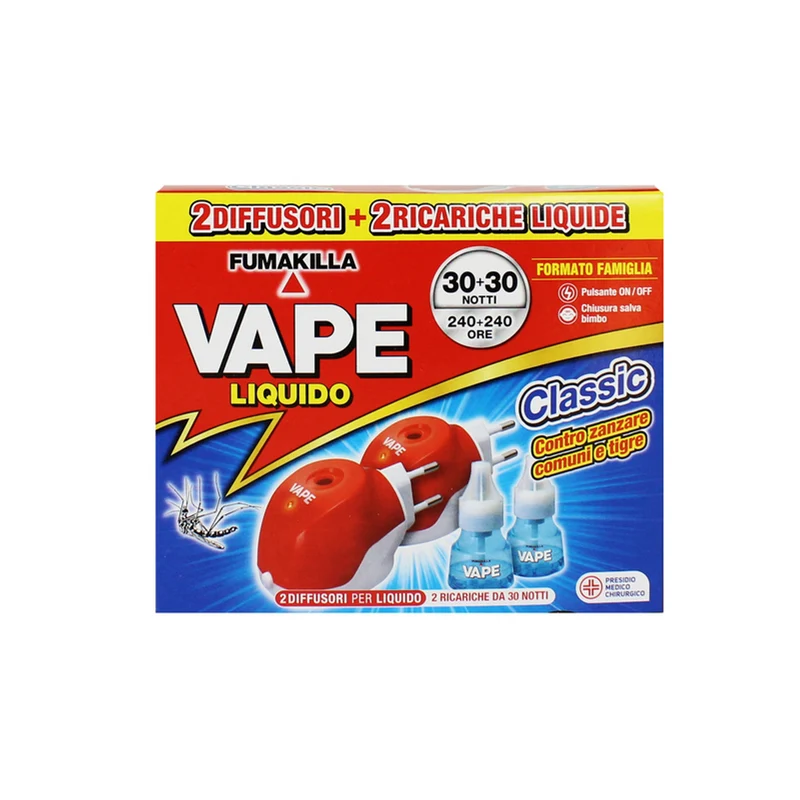 Vape - Elettroemanatore Set - 2 Basi + 4 Ricariche (30 notti)