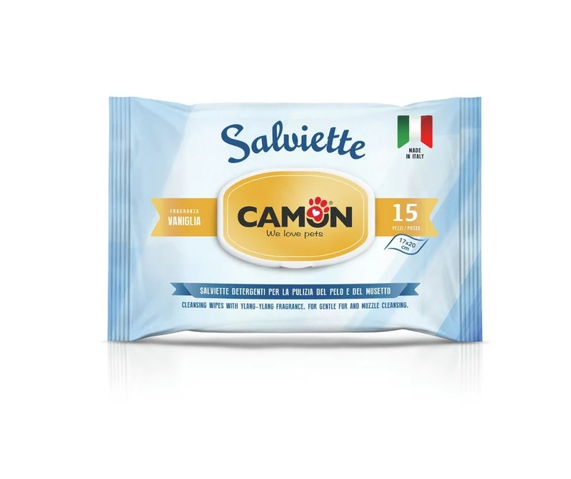 Camon Salviette Pocket Vaniglia Per Cani/Gatti 15 Pezzi