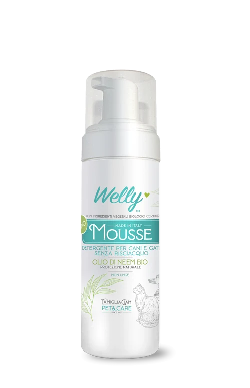 Welly Mousse Detergente Olio Di Neem Per Cane E Gatto 150ml