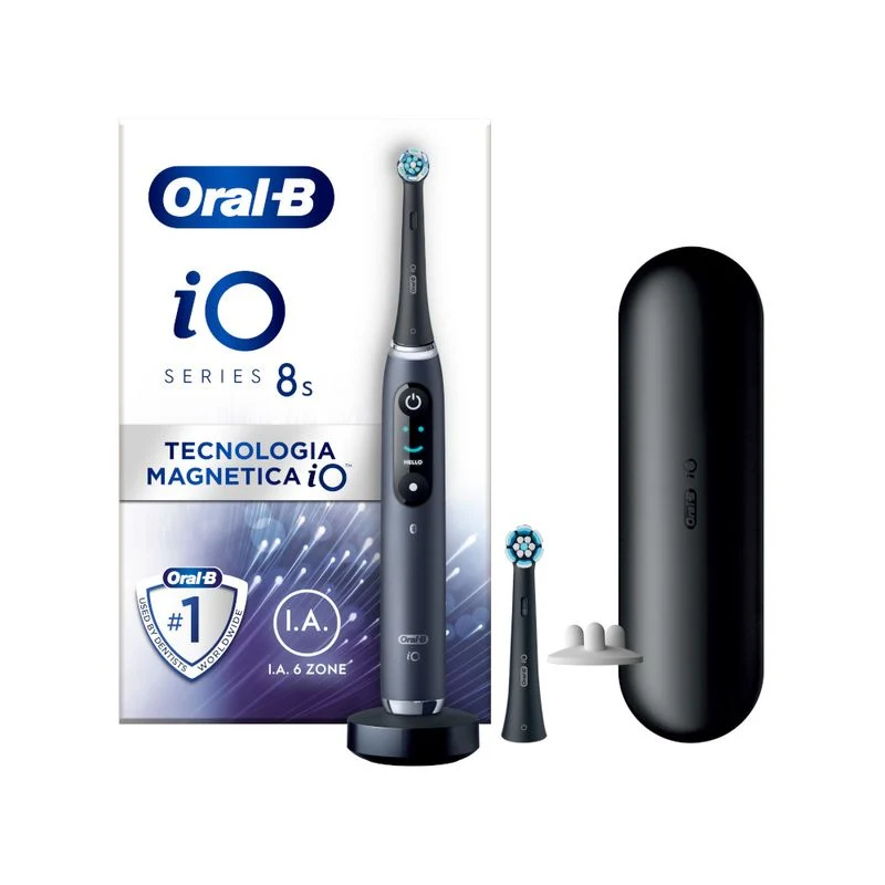 Oral-B iO 8 spazzolino elettrico ricaricabile colore nero + 2 testine di ricambio