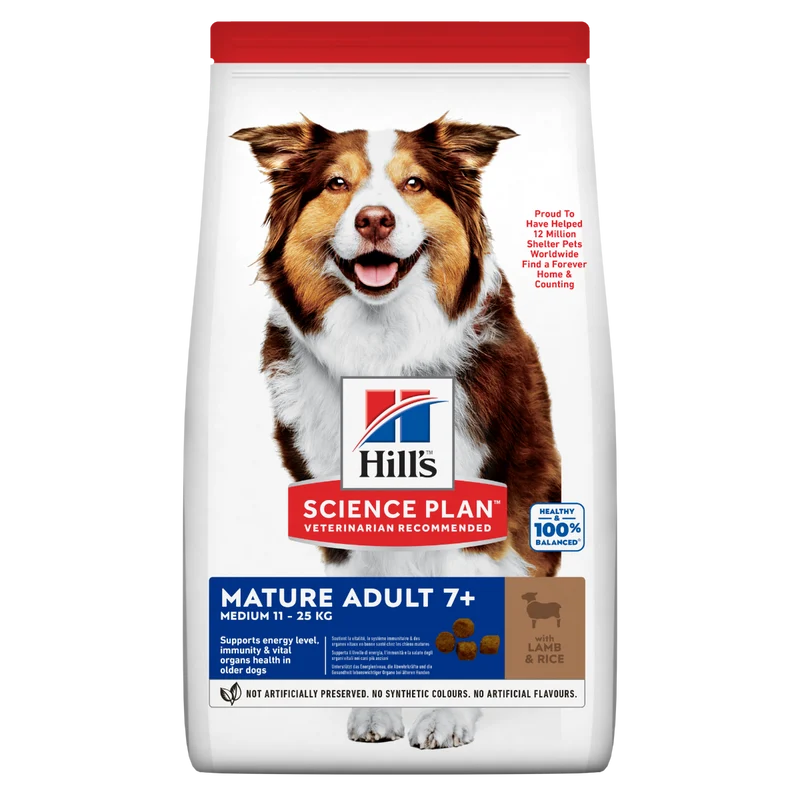 Hill's Science Plan Mature Adult 7+ Crocchette con Pollo per Cani Taglia Media Sacco 14 Kg