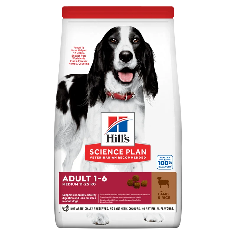 Hill's Science Plan Medium Adult Crocchette con Agnello e Riso per Cani Sacco 14 Kg