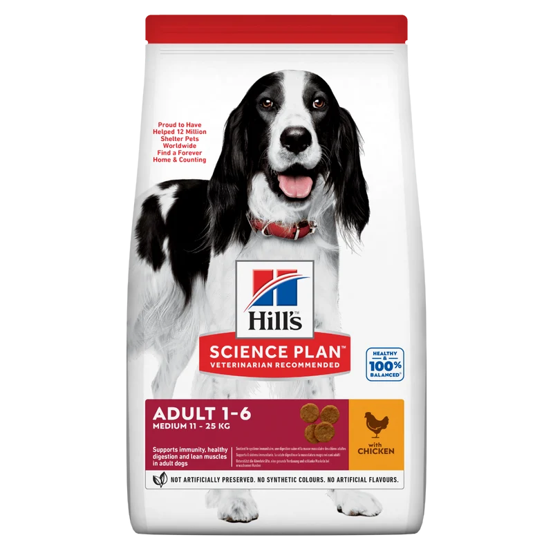 Hill's Science Plan Medium Adult Crocchette con Pollo Per Cani Sacco 14 Kg