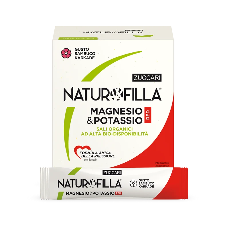 Naturofilla Magnesio E Potassio Red Gusto Sambuco E Karkadè 28 Stick