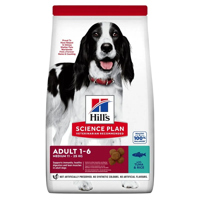 Hill's Science Plan Medium Adult Cibo Secco Con Tonno E Riso Cani Adulti Taglia Media Sacco 12kg
