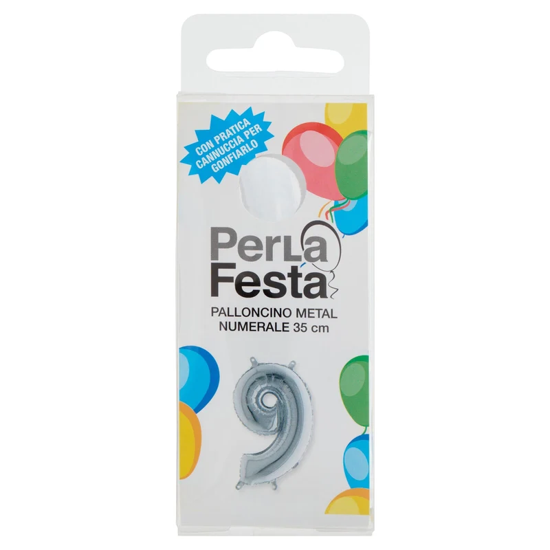 PerLa Festa Palloncino Metal Numerale 35 cm Palloncino mylar n.9 1 pz