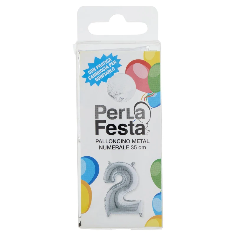 PerLa Festa Palloncino Metal Numerale 35 cm Palloncino mylar n.2 1 pz