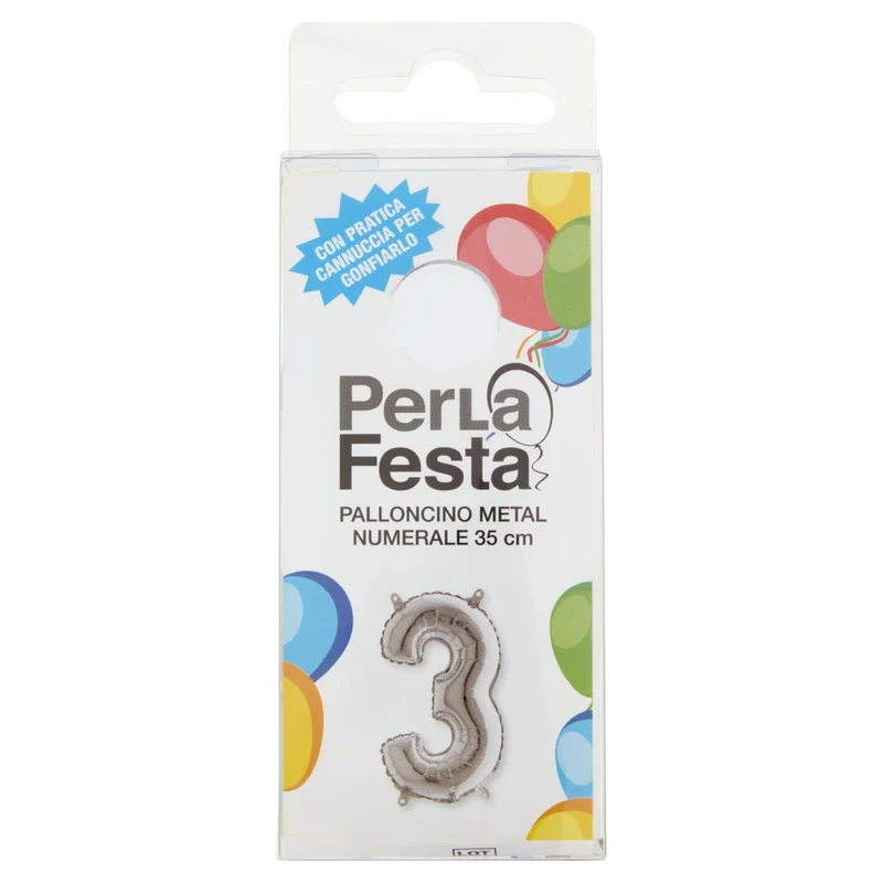 PerLa Festa Palloncino Metal Numerale 35 cm n. 3